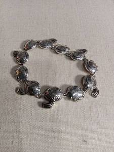 lot 5952 image: Sterling Silver  Childrens Faces Charm Bracelet