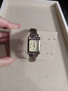 lot 5954 image: SOHO Silver Tone Quartz Watch Ornate Rectangle Case
