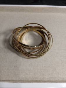 lot 5959 image: Gold Tone Multi-Strand Coil Bracelet