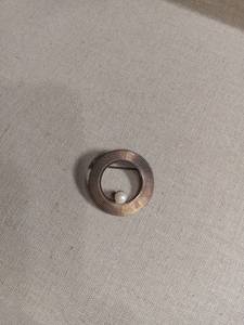 lot 5971 image: Gold Tone Ridged Hoop Pin with Pearl Accent