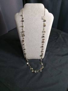 lot 50272 image: Multi-Stone Charm Necklace with Gold-Tone Chain