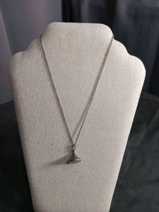 lot 50280 image: Silver Tone Chain Necklace with Bell Pendant