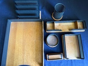 lot 234 image: Metal and Wood Office Organizers