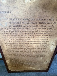lot 239 image: Vintage Repoduction of Desiderata on Wood Background, Approx 23 x 26