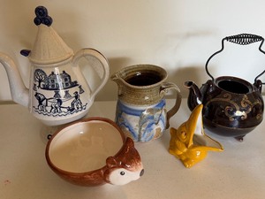 lot 262 image: Vintage Tea Pots (please see pictures), Pitcher and More