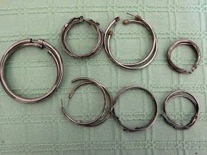 lot 38 image: Jewelry - Silver-Toned Hoop Earrings
