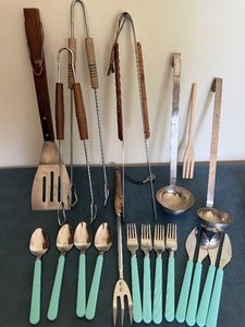 lot 49 image: Grilling Utensils, Large Ladles and Flatware