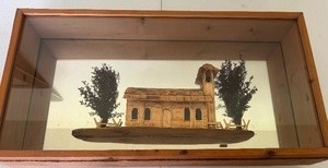 lot 91 image: Vintage Mirrored Chuch Wall Art