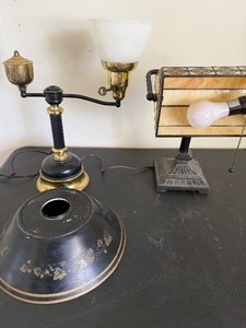 lot 100 image: Vintage Lamps, Need Repairs