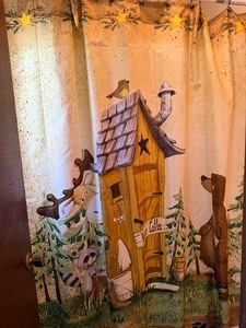 lot 301 image: Outhouse Shower Curtain and Hooks