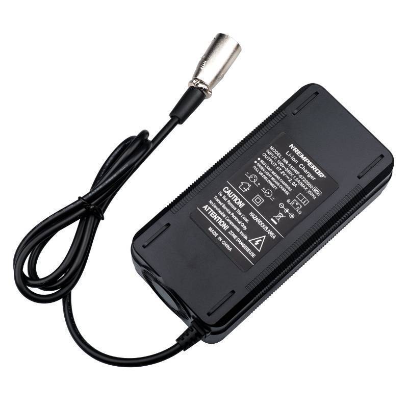 lot 2821 image: 67.2V Charger 59V 16S Li-ion Battery Input 100-240V 60V Charger Output 2A 59.2V XLR 3Pin - Retail $31