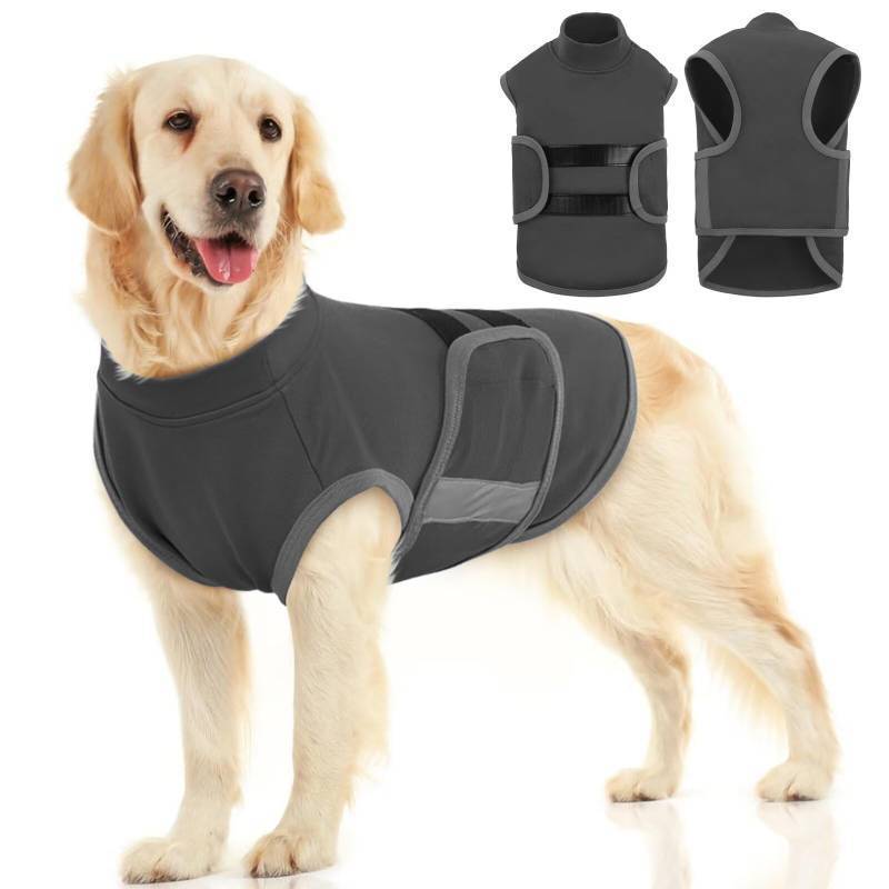 lot 3158 image: MIGOHI Breathable Dog Anxiety Calming Vest,Dog Firework Anxiety Relief Vest,Dogs Stress and Anxiety Relief Coat,Anxiety Vest for Large Dogs,XL,Gray - Retail $28