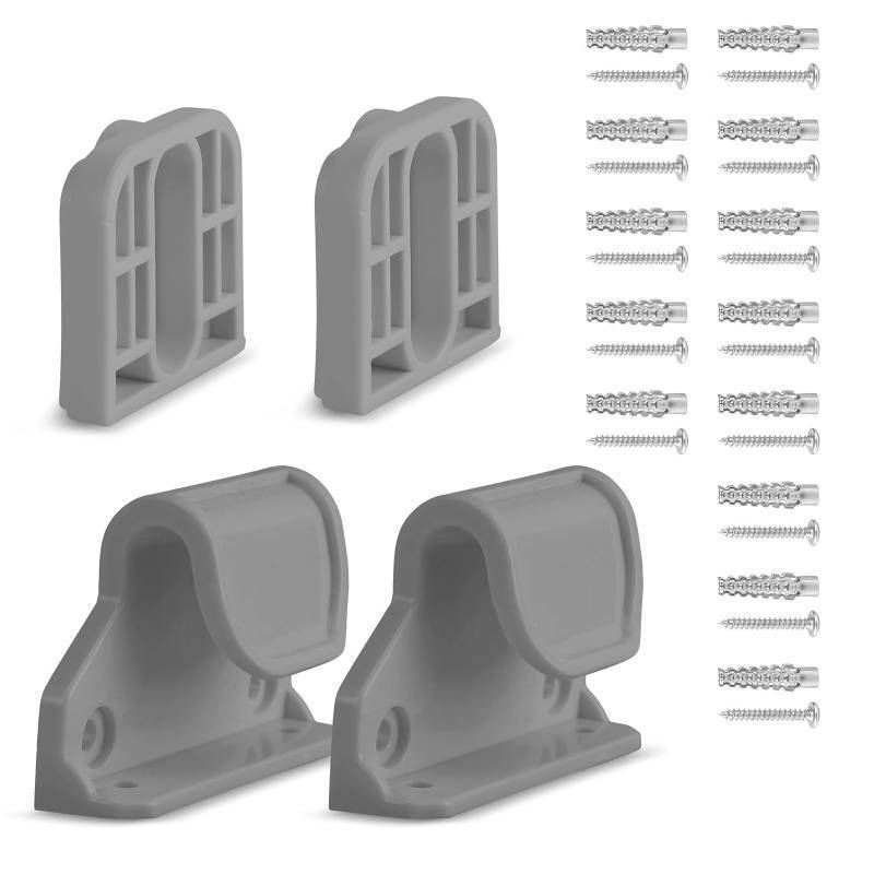 lot 3167 image: HAMOPY Auto-Lock Retractable Baby Gate Replacement Parts, Original Hardware Set (Including 2 x Latches  2 x Brackets  1 x Floor Hook  1 Set of Screws) Only Fit 55&71 Auto-Lock Baby Gate(Grey) - Retail $9