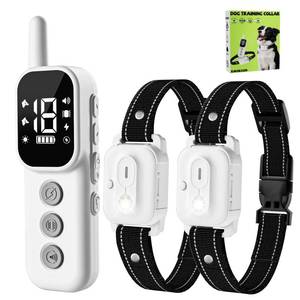 lot 5026 image: RMOKISIN Dog Shock Collar, Dog Training Collar with Remote Control 3300FT Range, Electric Collar with Smart Light, Rechargeable Waterproof E Collar with for Small Medium Large Dogs(2pc-BB) - Retail $25