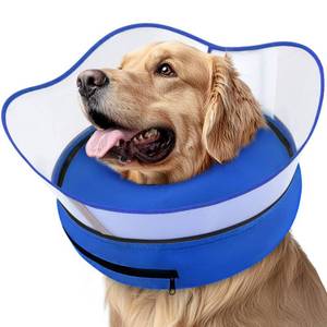 lot 5029 image: Supet Raised Inflatable Dog Cone Collar to Stop Licking, Soft Dog Cone Alternative After Surgery, Pet Neck Donut Collar for Small Medium Large Dogs Size Large  - Retail $32