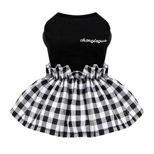 lot 5041 image: PETCARE Small Dog Dress Classic Black Plaid Dresses for Dogs Soft Cute Summer Puppy Dress Shirt Shih Tzu Pomeranian Chihuahua Yorkie Clothes Outfits for Small Dogs Girl - Retail $10