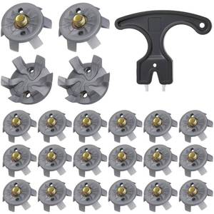lot 5045 image: Cozypower 31 Pcs Golf Spikes Set Includes 30 Pcs Golf Cleats Replacement Black Cleats Spanner Metal Thread Screw 6 mm Dia Spike Tool for Lawn Cricket Shoe Player Lover(Silvery Grey) - Retail $13