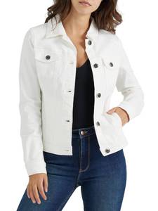 lot 5054 image: Wrangler Authentics Womens Stretch Denim Jacket, Off-White, Medium - Retail $43