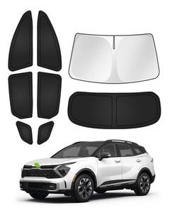 lot 5074 image: Canvcle Window Shades for 2023-2025 2026 Kia Sportage Accessories Windshield Sun Shade Side Rear Window Covers Sunshade Sun Visor Shield Privacy Protection for Camping Keep Vehicle Cool Black 8PCS - Retail $59