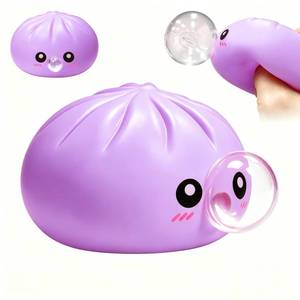 lot 5081 image: 2026 Upgrade Dumpling Squishy Mystery Box,New Dumpling Squishy Blow Bubbles,Dumplings Stress Balls Fidget Sensory Balls,Rainbow Dumplings, Cute Anxiety Relief Fidget (Purple) - Retail $12