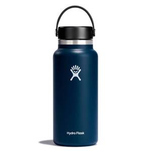 lot 5087 image: Hydro Flask 32oz Wide Mouth Bottle - Indigo Vacuum-Insulated, BPA-Free, Leakproof - Retail $50