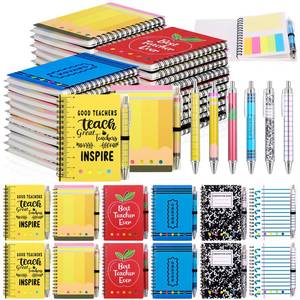 lot 5093 image: Resurhang 48 Sets Teacher Appreciation Gift Bulk Inspirational Spiral Notebook Journal Ballpoint Pens Thank You Gift from Students for School Office Graduation Women Employee Staff Supplies - Retail $58