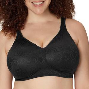 lot 5094 image: PLAYTEX Womens 18-Hour Ultimate Lift Wireless Full-Coverage Bra with Everyday Comfort Black - Retail $19