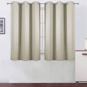 lot 5109 image: LEMOMO Light Beige Thermal Blackout Curtains38 x 54 InchSet of 2 Panels Room Darkening Curtains for Bedroom - Retail $21