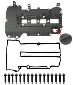 lot 5115 image: Engine Valve Cover with Gaskets, Bolts & Oil Filler Cap Compatible with 2011-2020 Chevy Cruze Sonic Trax Volt  Cadillac ELR  Buick Encore 1.4L Turbo Replace# 55573746 25198498 264-968 25198874 - Retail $37