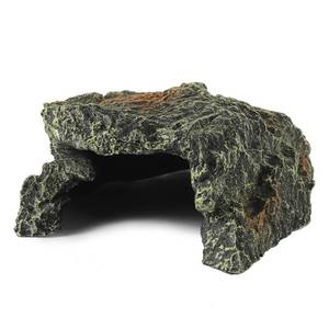 lot 5137 image: IBWell Resin Reptile Rock Cave, Lizard Tank Dacor, Gecko Hide Reptile Hideout for Small Turtle Accessories for Tank, Leopard Gecko, Lazard Hideout - Retail $14