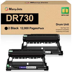lot 5145 image: ManyJets DR730 Drum Unit - Compatible for Brother DR730 DR-730 DR760 DR-760 Drum - for HL-L2370DW HL-L2395DW MFC-L2710DW MFC-L2750DW DCP-L2550DW MFC-L2690DW MFC-L2730DW Printer(Not Toner,2-Pack) - Retail $28