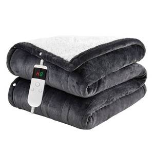 lot 5156 image: Electric Blanket Heated Throw, Soft Flannel 50x60 Heating Blanket with 8 Hours Auto Off 10 Fast Heating Levels Machine Washable Sherpa Heated Blanket with Overheating Protection - Retail $20