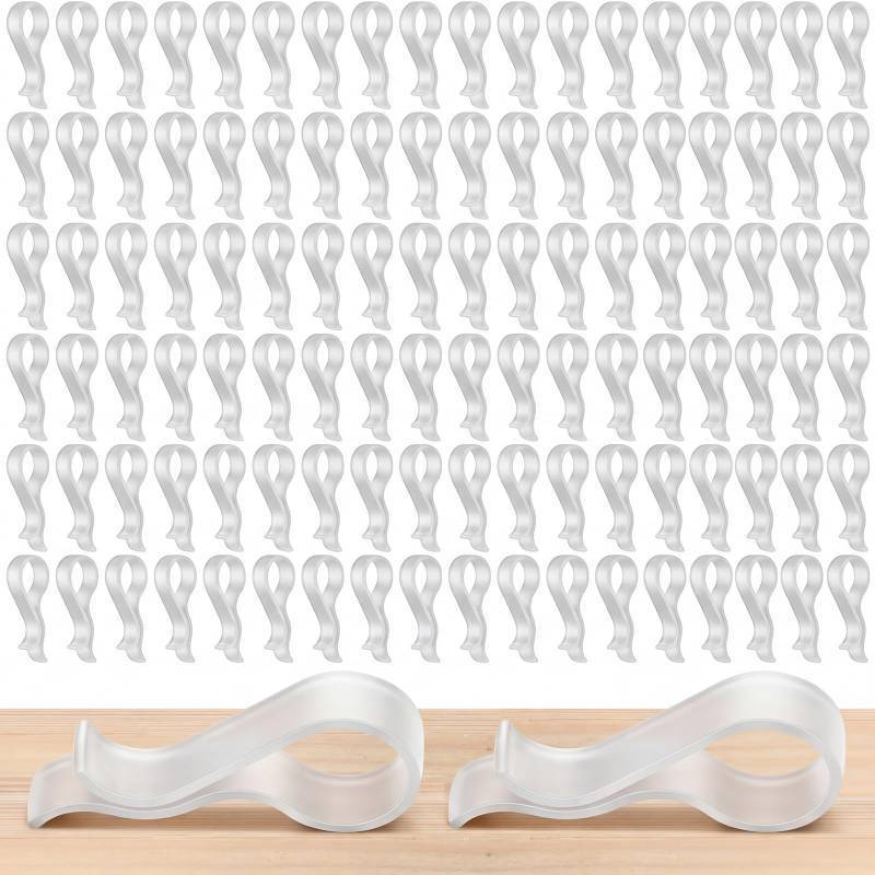 lot 4324 image: Honeydak Clear 100 Pcs Pant Clips Plastic Hanger Clips for Pants, Clothes Pin Fabric Garment Shirt Folding Scarf Hanger Trousers Secured Strut Dress Pack - Retail $15