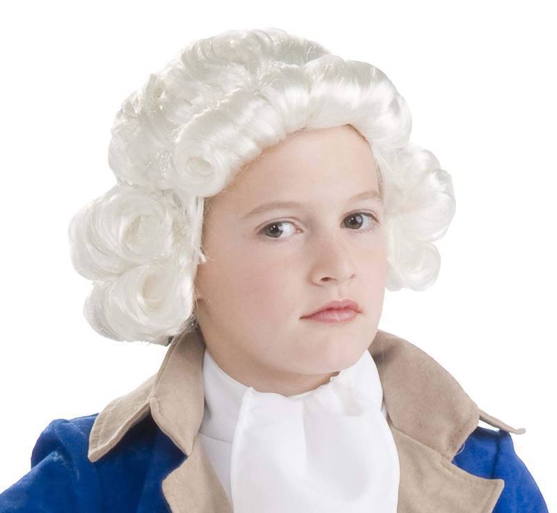 lot 4582 image: Rubies Boys Colonial Costume Wig for Themed Parties and Halloween - White, One Size - Retail $14