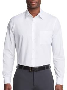 lot 5200 image: Van Heusen Mens Dress Shirt Regular Fit Poplin Solid, White, 15 Neck 32-33 Sleeve - Retail $14