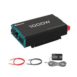 lot 5212 image: Renogy 1000W Pure Sine Wave Inverter 12V DC to 120V AC Converter for Home, RV, Truck, Off-Grid Solar Power 110V with Built-in 5V2.1A USB Port, Hardwire Remote Controller - Retail $176