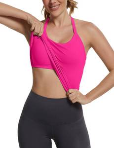 lot 5223 image: MathCat Seamless Workout Tank Tops with Built in Bra��Racerback Athletic Tank Tops Ribbed Soft Yoga Shirts XL - Retail $23