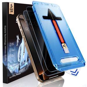lot 5246 image: MAGIC JOHN 2 Pack for iPhone 16 Pro 6.3 inch Privacy Tempered Glass Screen Protector, Auto Dust-Elimination, Bubble Free, Easy Installation, 16Pro 6.3 - Retail $21
