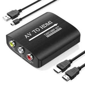 lot 5249 image: Setuact AV to HDMI Converter with HDMI Cable,RCA to HDMI Converter for PS1,PS2,PS3,Xbox,N64,WII,SNES,VHS,VCR,Blue-Ray DVD Players,STB - Retail $14