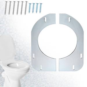 lot 5260 image: Gisafai Toilet Flange Support Plate Closet Flange Floor Repair Ring Bracket Extender Kit Offset Toilet Repair Kit, 5.59 x 5.28 Inches Inner Diameter, 1mm Thickness(Galvanized Steel) - Retail $13