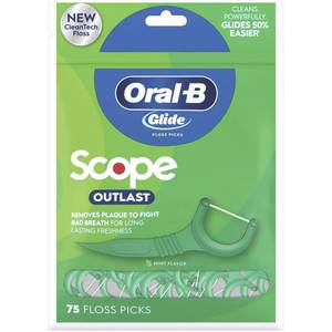 lot 5264 image: Oral-B Glide Complete Floss Picks, Dental Floss Picks, Scope Outlast, 75-ct, Toothpicks Floss Picks&nbsp