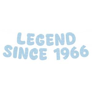 lot 5265 image: Pre-Strung Legend Since 1966 Banner - Light Blue Glitter 60th Birthday Party Decoration Supplies, Cheer to 60 Years Bunting Decor for Men Women Party Photo Booth Props - Retail $10