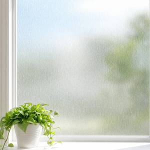 lot 5279 image: Borskyn Frosted Window Privacy Film - Brushed Silver Static Cling Glass Film for Bathroom, Day and Night Door Privacy Film Window Cover to Stop Dog Barking, 23.6 x 78.7 Inch, Pure - Retail $19