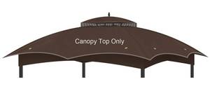 lot 5342 image: Replacement Gazebo Canopy Top Cover for 10 x 12, Double Tiered Waterproof Canopy Roof for Lowes Allen Roth Gazebo #GF-12S004B-1 (Brown) - Retail $70