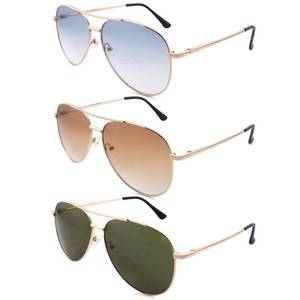 lot 5350 image: SOPHILY 3 Pack Bifocal Reading Sunglasses for Women Men, Aviator Sun Readers Glasses Gradient Lens Shades UV400 2.25 - Retail $24
