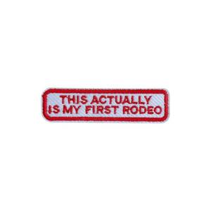 lot 5371 image: OKOMCM This Actually is My First Rodeo 3 Iron On Embroidered Patch, Western DIY Sew On Patches, Cowboy Embroidered Patches for Clothes Backpacks Hats Denim, Trendy Gift for Boys Girls Teenager - Retail $9