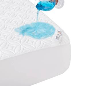 lot 5393 image: BEDLORE Waterproof Mattress Protector, Queen Size Noiseless Mattress Pad with Deep Pocket 6-18 Depth, Soft Breathable Bed Mattress Cover Washable for Home, Bedroom, Hotel (White) - Retail $30