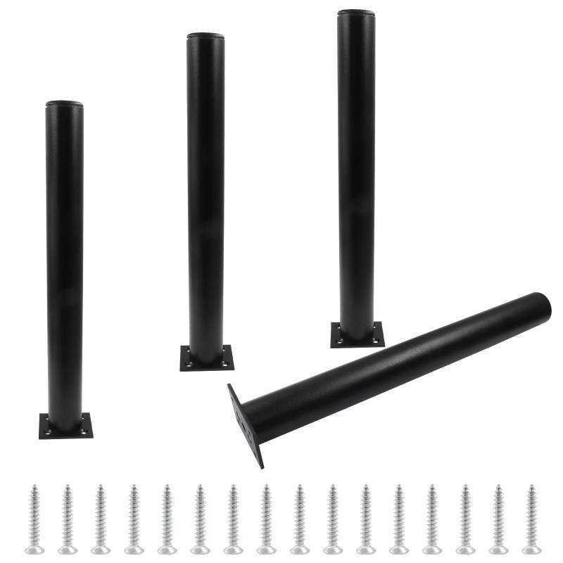 lot 3531 image: Rierdge 4 Pcs 14 350mm Aluminum Alloy Furniture Legs with Screws Metal Adjustable Furniture Support Feet for Table Desk Chair Sofa Shelves, Matte Black&nbsp