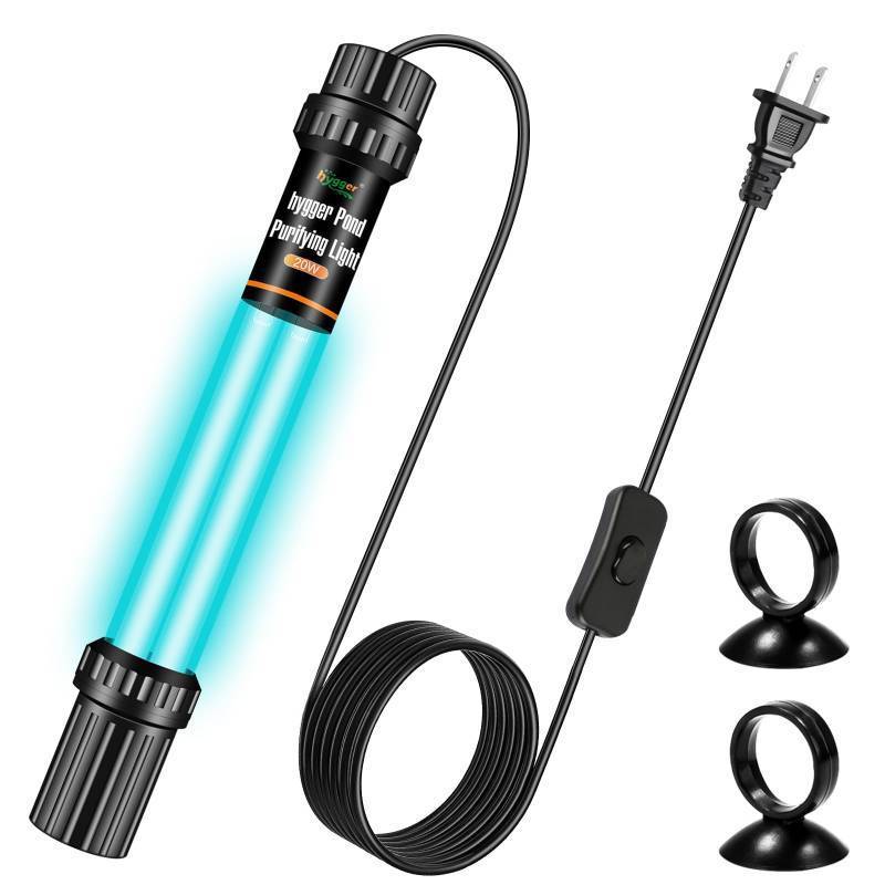 lot 3570 image: hygger 32W Aquarium U-V Light for 200-2200 Gallon, Pond Water Clarifier for Green Water and Algae Clean, for Koi Pond, Large Fish Tank, Swimming Pool, Cold Plunge, Spa - Retail $76