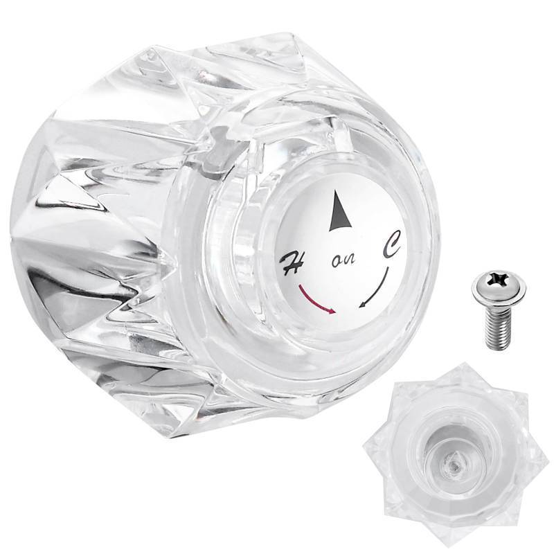 lot 3581 image: Faucet Handle Replacement Compatible with Delta Faucet RP2391 Single Clear Knob Handle Kit with Button and Set Screw, Acrylic&nbsp